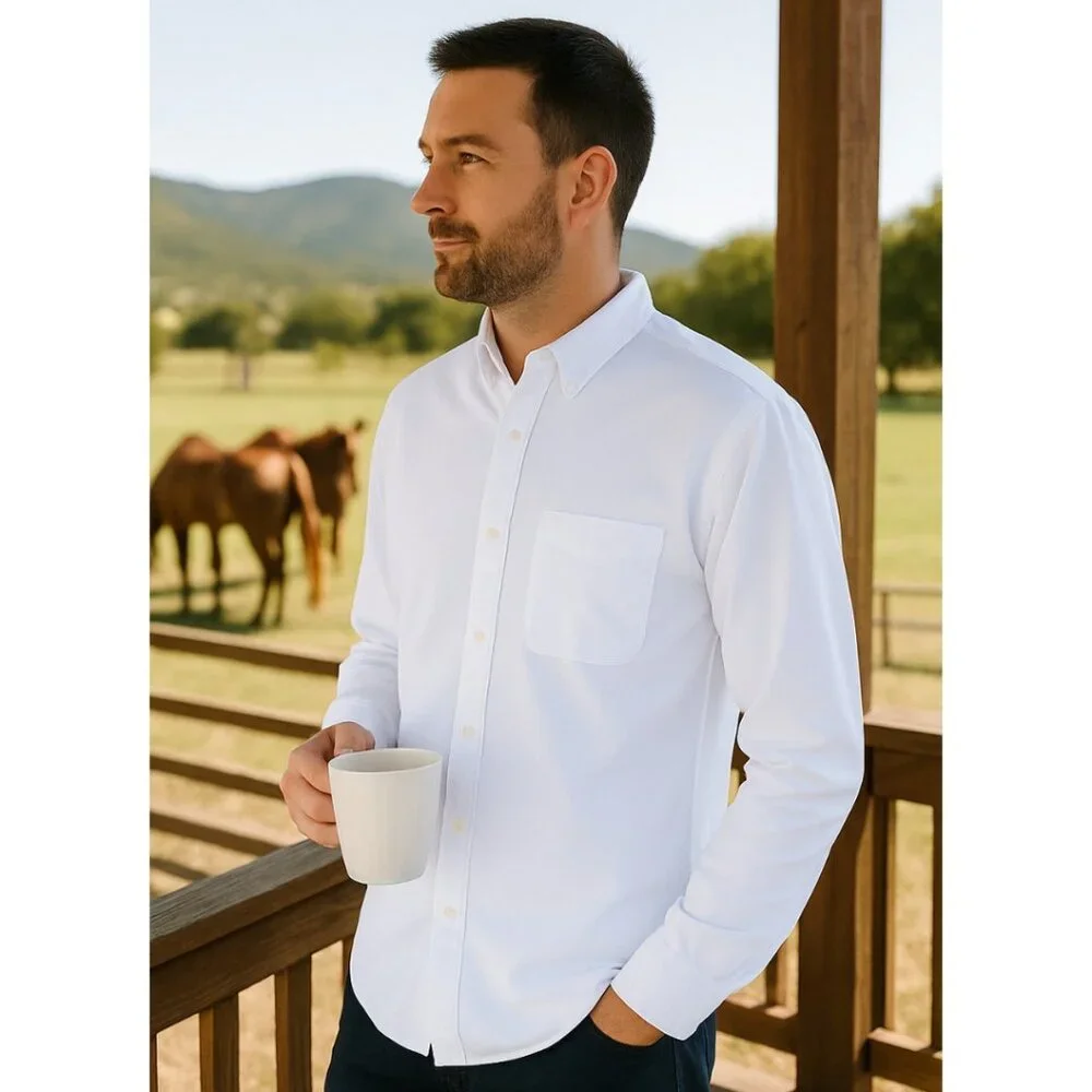 Fresh Produce Men’s White Button Down Shirt NWT